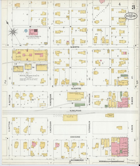 Sanborn Fire Insurance Map from Dunkirk, Jay And Blackford Counties, Indiana (1900), Sheet #0003 - Historic Sanborn Fire Insurance Map Print, vintage old map wall art, antique decor, genealogy gift, Indiana Indiana map