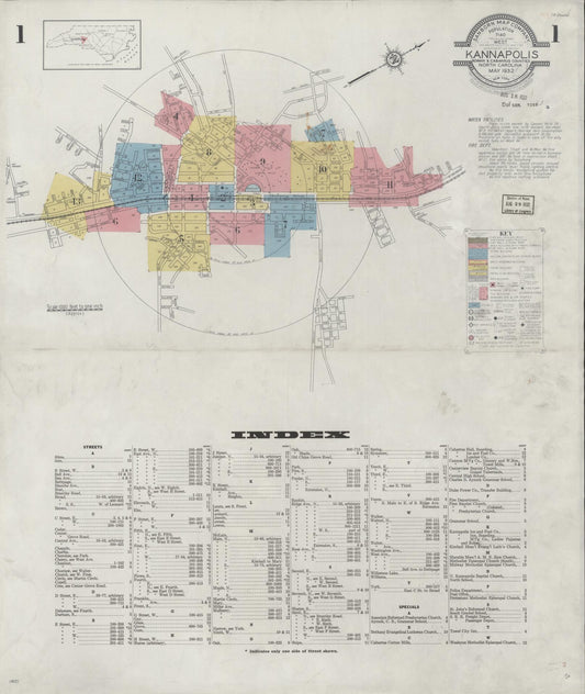 Sanborn Fire Insurance Map from Kannapolis, Rowan And Cabarrus Counties, North Carolina. (1932) – Historic Sanborn Fire Insurance Map Print