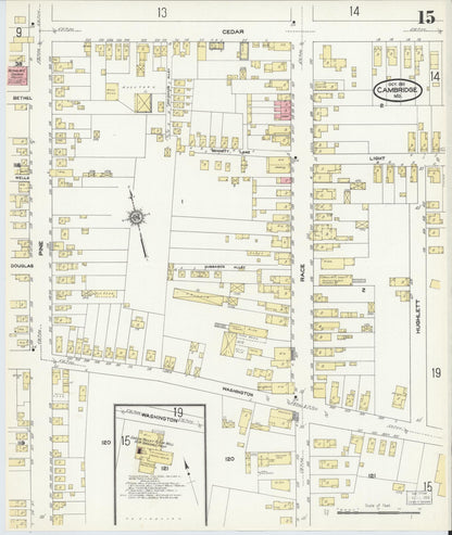 Sanborn Fire Insurance Map from Cambridge, Dorchester County, Maryland (1911), Sheet #0015 - Complete Map Set gallery image, historic Sanborn map, vintage wall art, Maryland Maryland