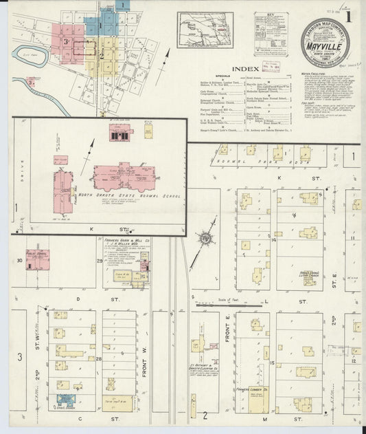 Sanborn Fire Insurance Map from Mayville, Traill County, North Dakota. (1914) – Historic Sanborn Fire Insurance Map Print