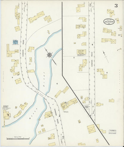 Sanborn Fire Insurance Map from Jackman, Somerset County, Maine (1914), Sheet #0003 - Complete Map Set gallery image, historic Sanborn map, vintage wall art, Maine Maine