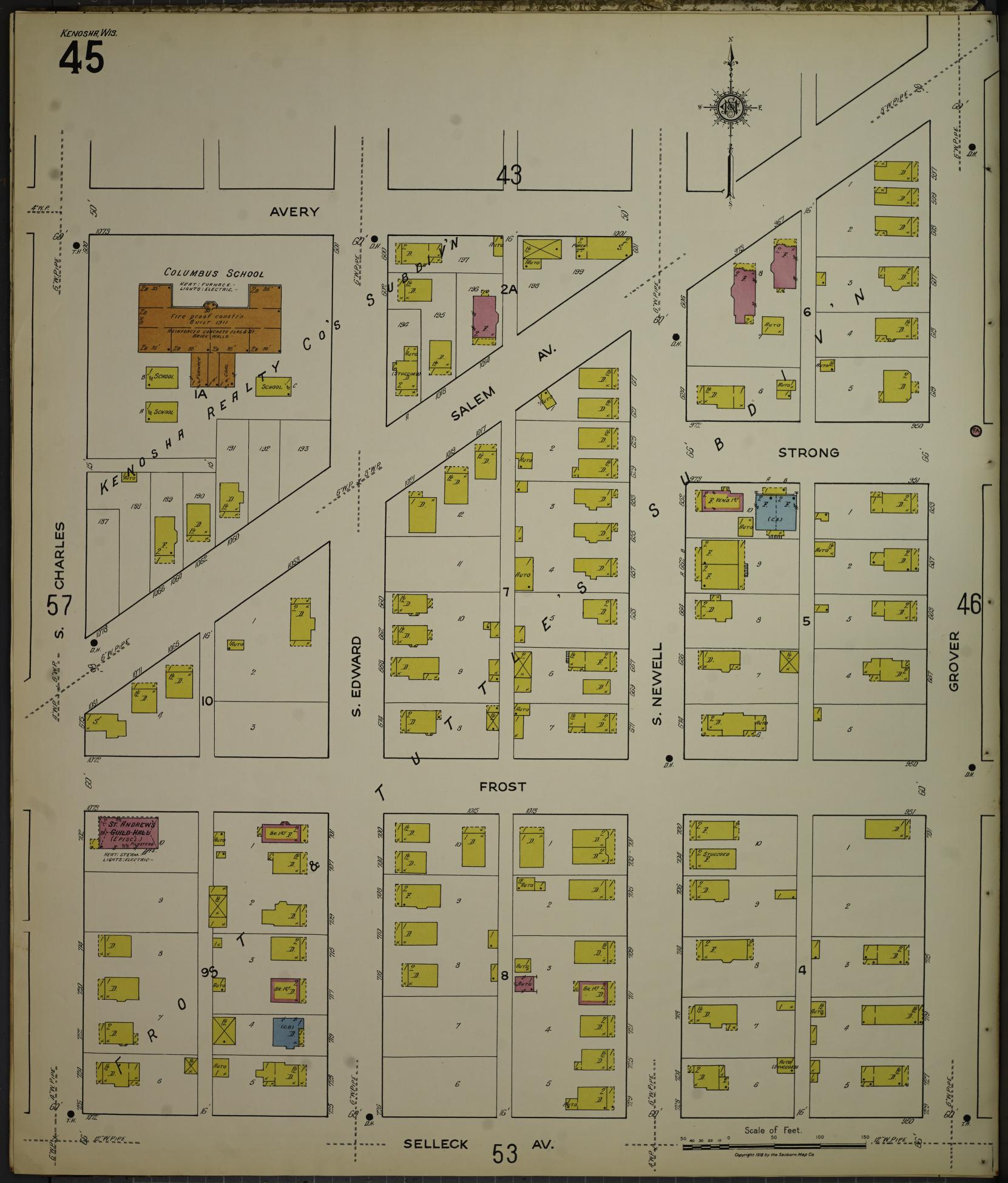 Sanborn Fire Insurance Map from Kenosha, Kenosha County, Wisconsin. (1918), Sheet 49