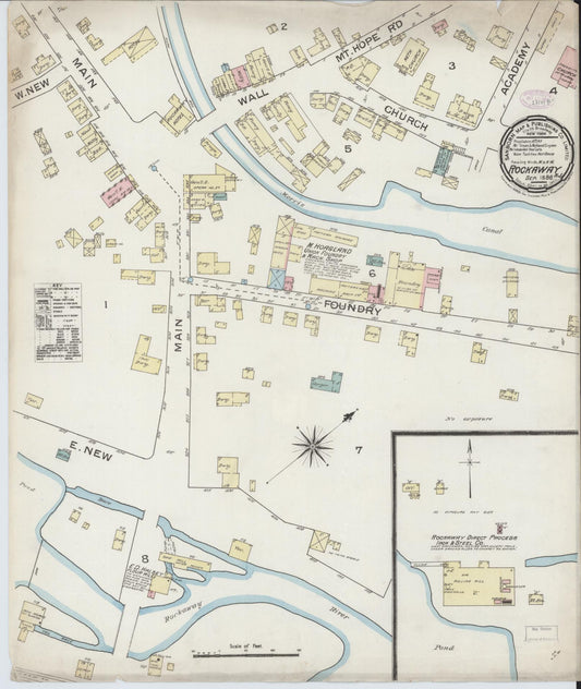 Sanborn Fire Insurance Map from Rockaway, Morris County, New Jersey. (1886) – Historic Sanborn Fire Insurance Map Print