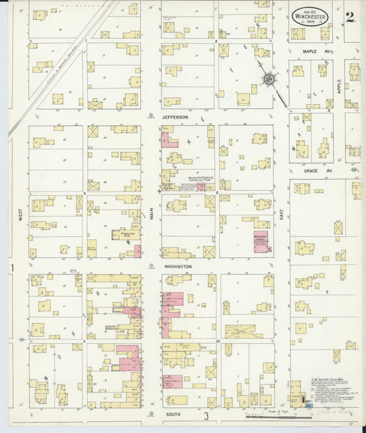 Sanborn Fire Insurance Map from Winchester, Adams County, Ohio (1912), Sheet #0002 - Historic Sanborn Fire Insurance Map Print, vintage old map wall art, antique decor, genealogy gift, Ohio Ohio map