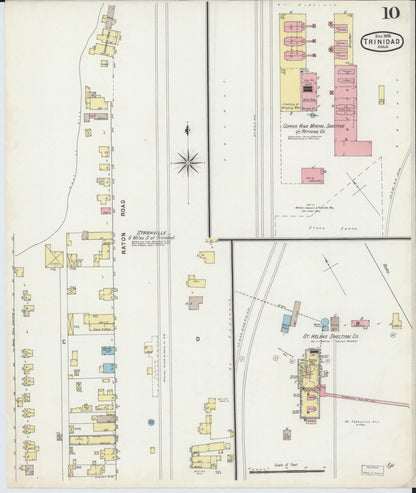 Sanborn Fire Insurance Map from Trinidad, Las Animas County, Colorado (1895), Sheet #0010 - Complete Map Set gallery image, historic Sanborn map, vintage wall art, Colorado Colorado
