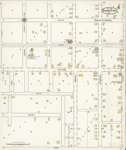 Sanborn Fire Insurance Map from Rising Star, Eastland County, Texas (1921), Sheet #0004 - Historic Sanborn Fire Insurance Map Print, vintage old map wall art, antique decor, genealogy gift, Texas Texas map