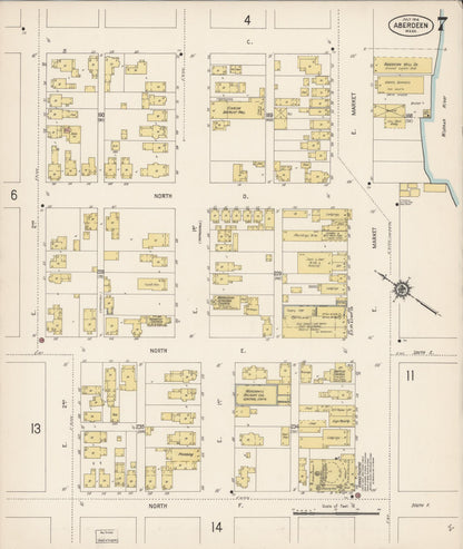 Sanborn Fire Insurance Map from Aberdeen, Grays Harbor County, Washington (1914), Sheet #0007 - Complete Map Set gallery image, historic Sanborn map, vintage wall art, Washington Washington