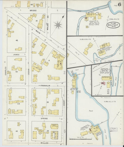 Sanborn Fire Insurance Map from Belfast, Waldo County, Maine (1895), Sheet #0006 - Complete Map Set gallery image, historic Sanborn map, vintage wall art, Maine Maine