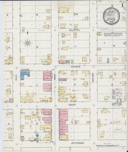 Sanborn Fire Insurance Map from Viroqua, Vernon County, Wisconsin (1892), Sheet #0001 - Complete Map Set gallery image, historic Sanborn map, vintage wall art, Wisconsin Wisconsin