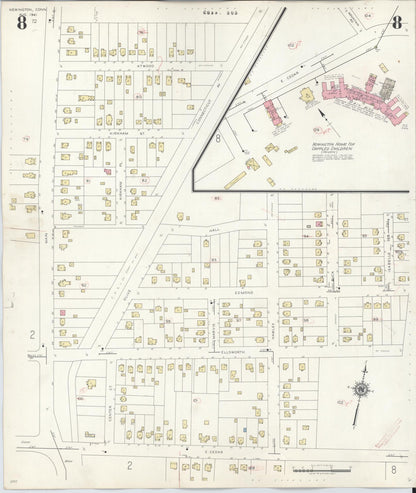 Sanborn Fire Insurance Map from Newington, Hartford County, Connecticut (1947), Sheet #0008 - Complete Map Set gallery image, historic Sanborn map, vintage wall art, Connecticut Connecticut