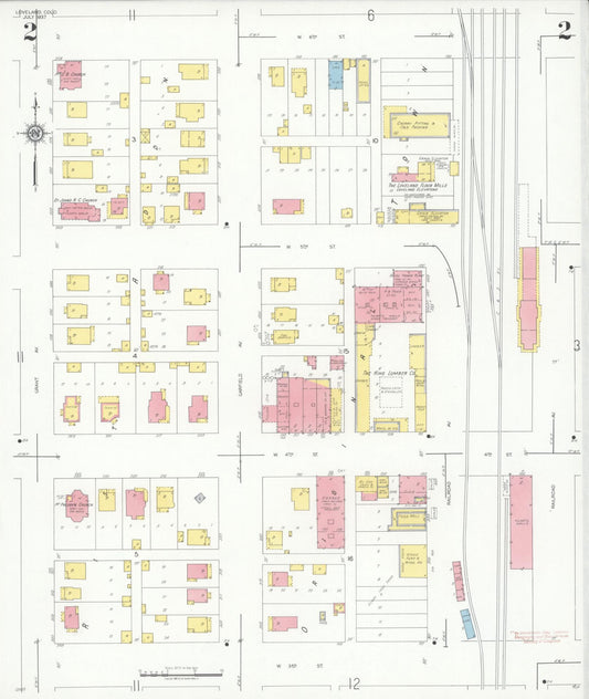 Sanborn Fire Insurance Map from Loveland, Larimer County, Colorado (1937), Sheet #0002 - Historic Sanborn Fire Insurance Map Print, vintage old map wall art, antique decor, genealogy gift, Colorado Colorado map