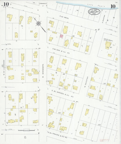 Sanborn Fire Insurance Map from Lake City, Wabasha County, Minnesota (1930), Sheet #0010 - Historic Sanborn Fire Insurance Map Print, vintage old map wall art, antique decor, genealogy gift, Minnesota Minnesota map