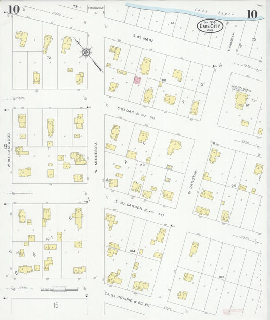Sanborn Fire Insurance Map from Lake City, Wabasha County, Minnesota (1930), Sheet #0010 - Historic Sanborn Fire Insurance Map Print, vintage old map wall art, antique decor, genealogy gift, Minnesota Minnesota map