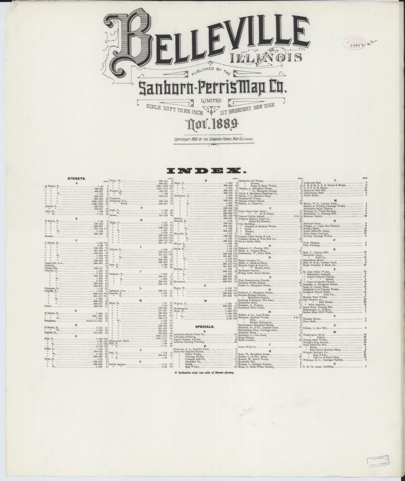Sanborn Fire Insurance Map from Belleville, Saint Clair County, Illinois. (1889) – Map View