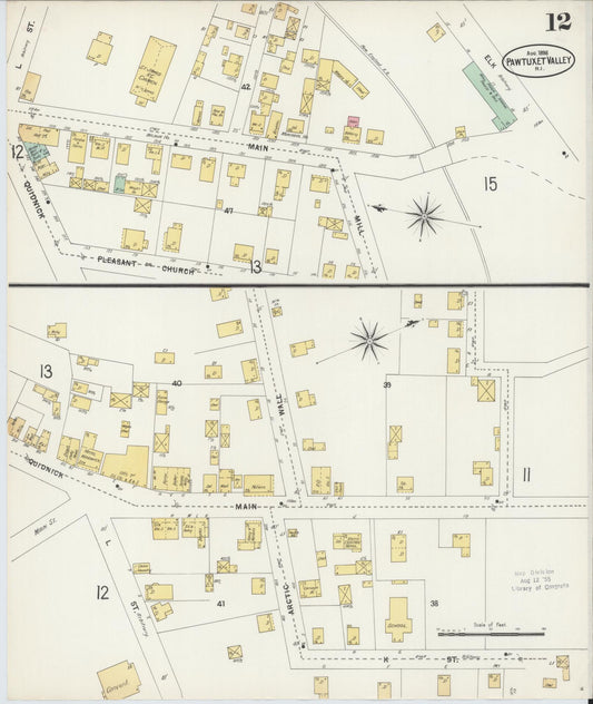 Sanborn Fire Insurance Map from Pawtuxet Valley, Kent and Providence Counties, Rhode Island (1898), Sheet #0012 - Historic Sanborn Fire Insurance Map Print, vintage old map wall art, antique decor, genealogy gift, Washington Washington map