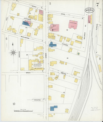 Sanborn Fire Insurance Map from Warren, Bristol County, Rhode Island (1903), Sheet #0007 - Complete Map Set gallery image, historic Sanborn map, vintage wall art, Rhode Island Rhode Island