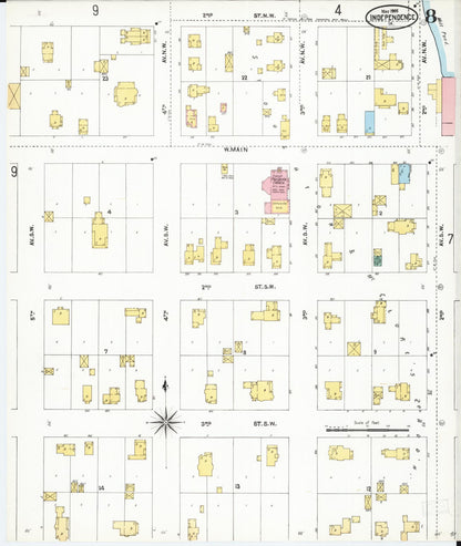Sanborn Fire Insurance Map from Independence, Buchanan County, Iowa (1905), Sheet #0008 - Historic Sanborn Fire Insurance Map Print, vintage old map wall art