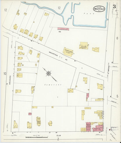 Sanborn Fire Insurance Map from Westfield, Union County, New Jersey (1916), Sheet #0003 - Complete Map Set gallery image, historic Sanborn map, vintage wall art, New Jersey New Jersey