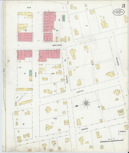 Sanborn Fire Insurance Map from Forney, Kaufman County, Texas (1906), Sheet #0003 - Historic Sanborn Fire Insurance Map Print, vintage old map wall art, antique decor, genealogy gift, Texas Texas map