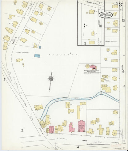 Sanborn Fire Insurance Map from Waterville, Oneida County, New York (1912), Sheet #0003 - Complete Map Set gallery image, historic Sanborn map, vintage wall art, New York New York