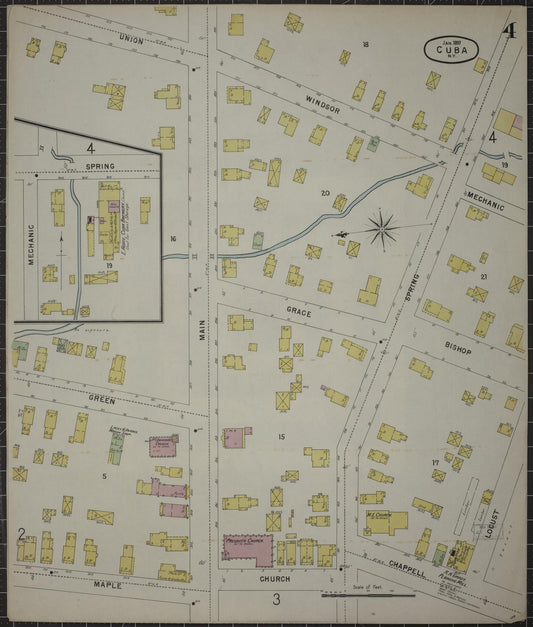 Sanborn Fire Insurance Map from Cuba, Allegany County, New York (1897), Sheet #0004 - Historic Sanborn Fire Insurance Map Print, vintage old map wall art, antique decor, genealogy gift, New York New York map