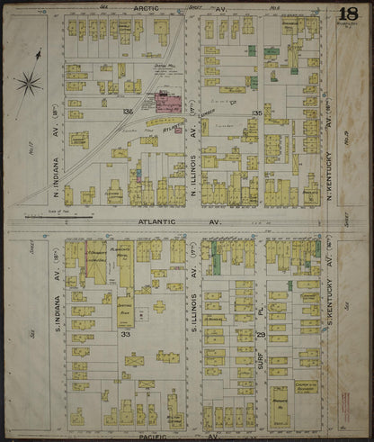 Sanborn Fire Insurance Map from Atlantic City, Atlantic County, New Jersey (1886), Sheet #0018 - Complete Map Set gallery image, historic Sanborn map, vintage wall art, New Jersey New Jersey