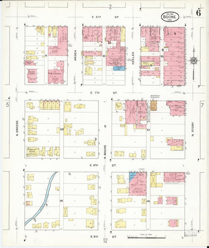 Sanborn Fire Insurance Map from Boone, Boone County, Iowa (1916), Sheet #0006 - Historic Sanborn Fire Insurance Map Print
