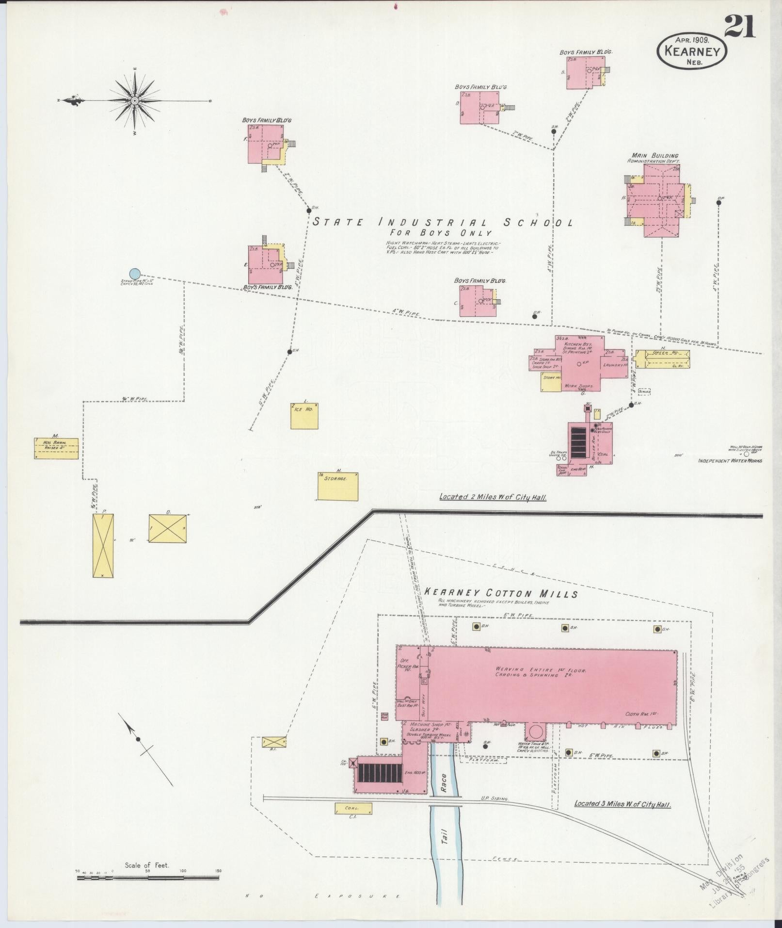 Sanborn Fire Insurance Map from Kearney, Buffalo County, Nebraska (1909), Sheet #0021 - Complete Map Set gallery image, historic Sanborn map, vintage wall art, Nebraska Nebraska