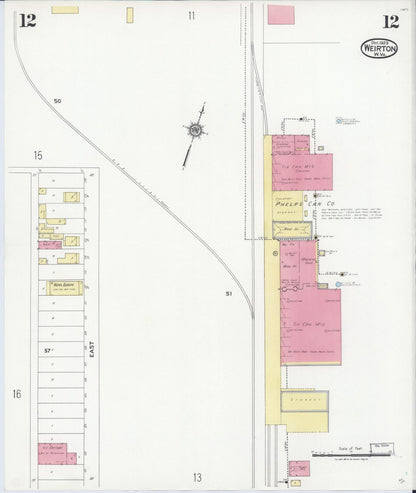 Sanborn Fire Insurance Map from Weirton, Hancock County, West Virginia (1923), Sheet #0012 - Complete Map Set gallery image, historic Sanborn map, vintage wall art, West Virginia West Virginia