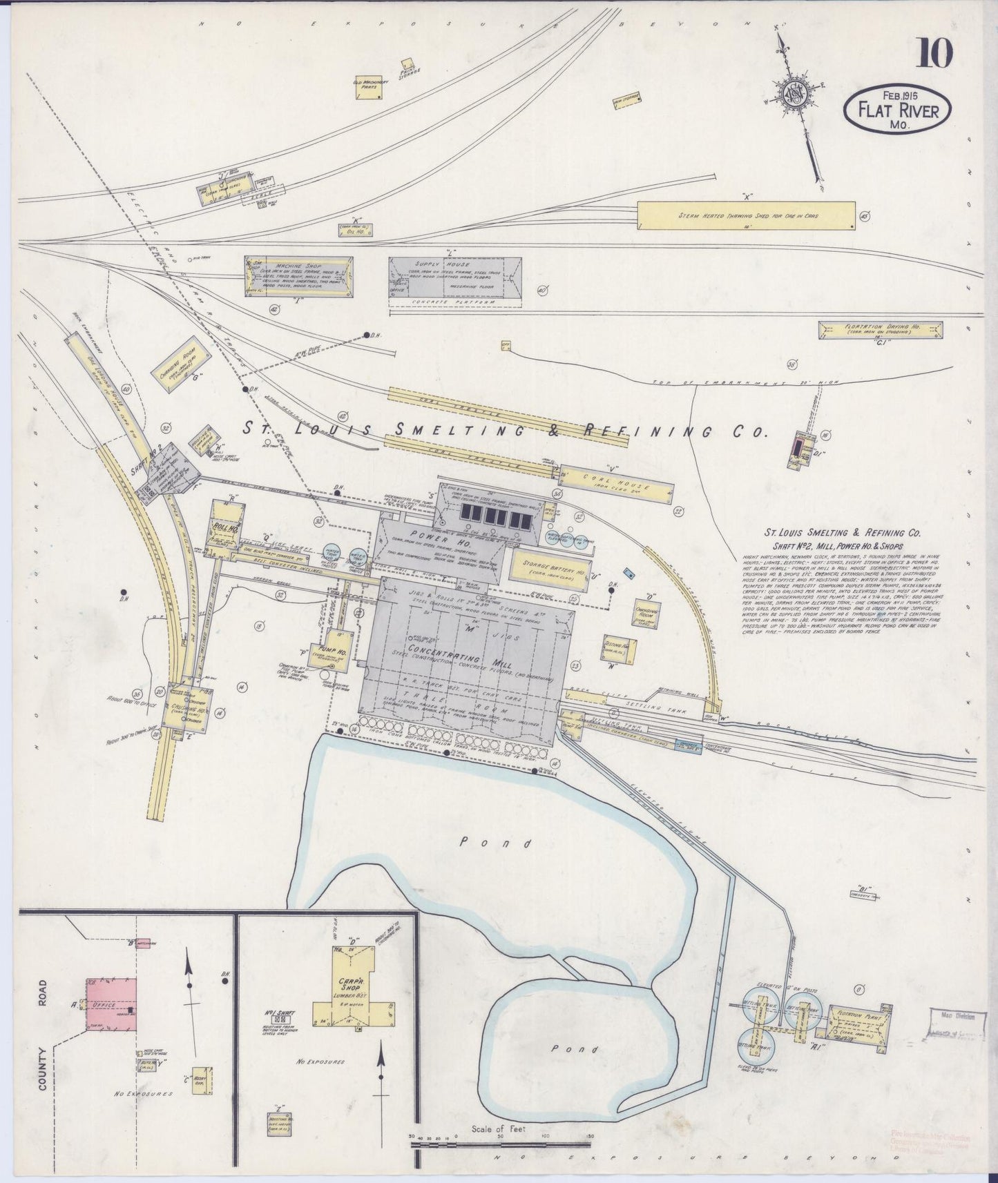 Sanborn Fire Insurance Map from Flat River, Saint Francois County, Missouri (1915), Sheet #0010 - Historic Sanborn Fire Insurance Map Print, vintage old map wall art, antique decor, genealogy gift, Missouri Missouri map