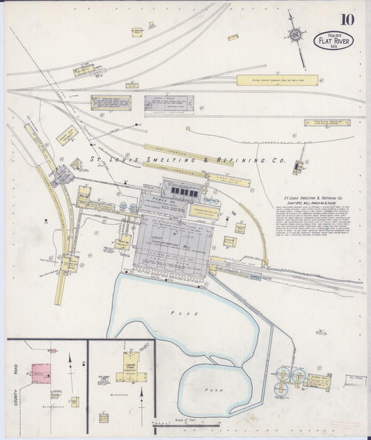 Sanborn Fire Insurance Map from Flat River, Saint Francois County, Missouri (1915), Sheet #0010 - Historic Sanborn Fire Insurance Map Print, vintage old map wall art, antique decor, genealogy gift, Missouri Missouri map