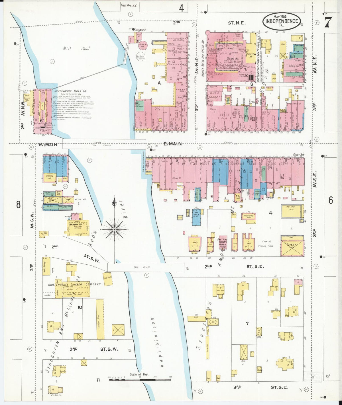Sanborn Fire Insurance Map from Independence, Buchanan County, Iowa (1905), Sheet #0007 - Historic Sanborn Fire Insurance Map Print