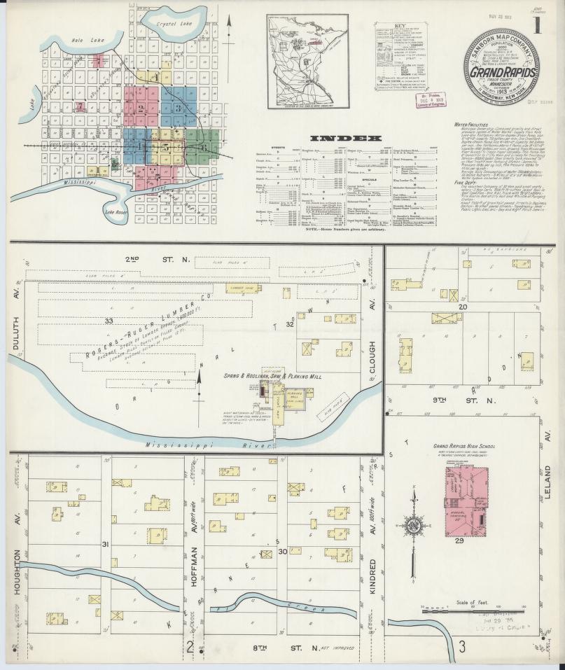Sanborn Fire Insurance Map from Grand Rapids, Itasca County, Minnesota. (1913) – Map View