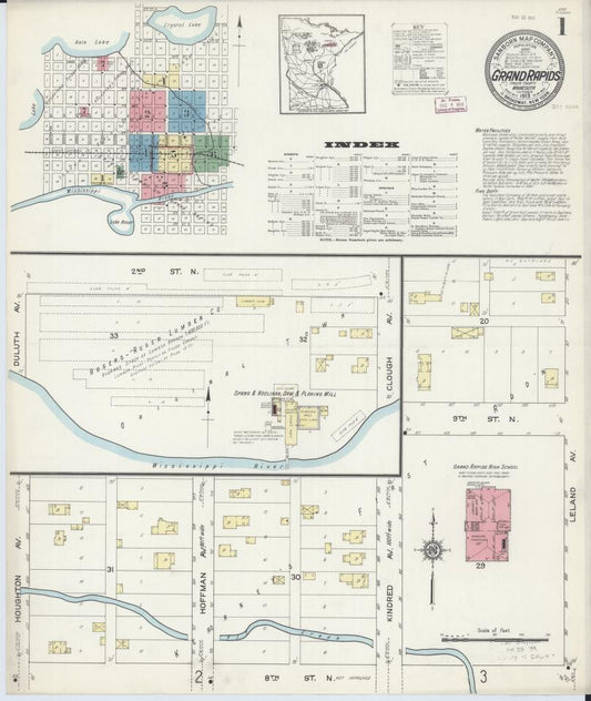Sanborn Fire Insurance Map from Grand Rapids, Itasca County, Minnesota. (1913) – Map View