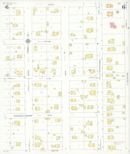 Sanborn Fire Insurance Map from Harrisonville, Cass County, Missouri (1931), Sheet #0006 - Complete Map Set gallery image, historic Sanborn map, vintage wall art, Missouri Missouri