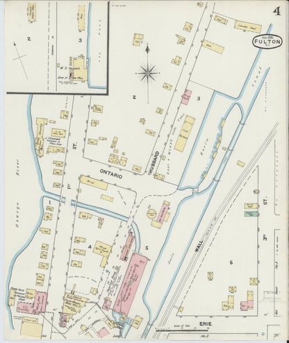 Sanborn Fire Insurance Map from Fulton, Oswego County, New York (1890), Sheet #0004 - Complete Map Set gallery image, historic Sanborn map, vintage wall art, New York New York