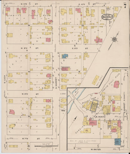 Sanborn Fire Insurance Map from Waverly, Pike County, Ohio (1921), Sheet #0007 - Complete Map Set gallery image, historic Sanborn map, vintage wall art, Ohio Ohio
