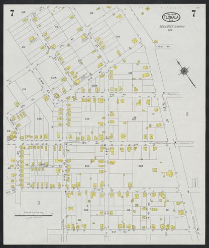 Sanborn Fire Insurance Map from Florala, Covington County, Alabama (1924), Sheet #0007 - Complete Map Set gallery image, historic Sanborn map, vintage wall art, Alabama Alabama