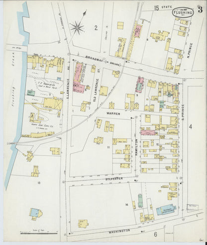 Sanborn Fire Insurance Map from Flushing, Queens County, New York (1897), Sheet #0003 - Complete Map Set gallery image, historic Sanborn map, vintage wall art, New York New York