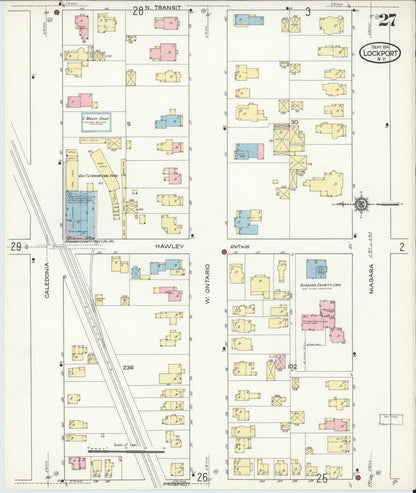 Sanborn Fire Insurance Map from Lockport, Niagara County, New York (1914), Sheet #0027 - Complete Map Set gallery image, historic Sanborn map, vintage wall art, New York New York