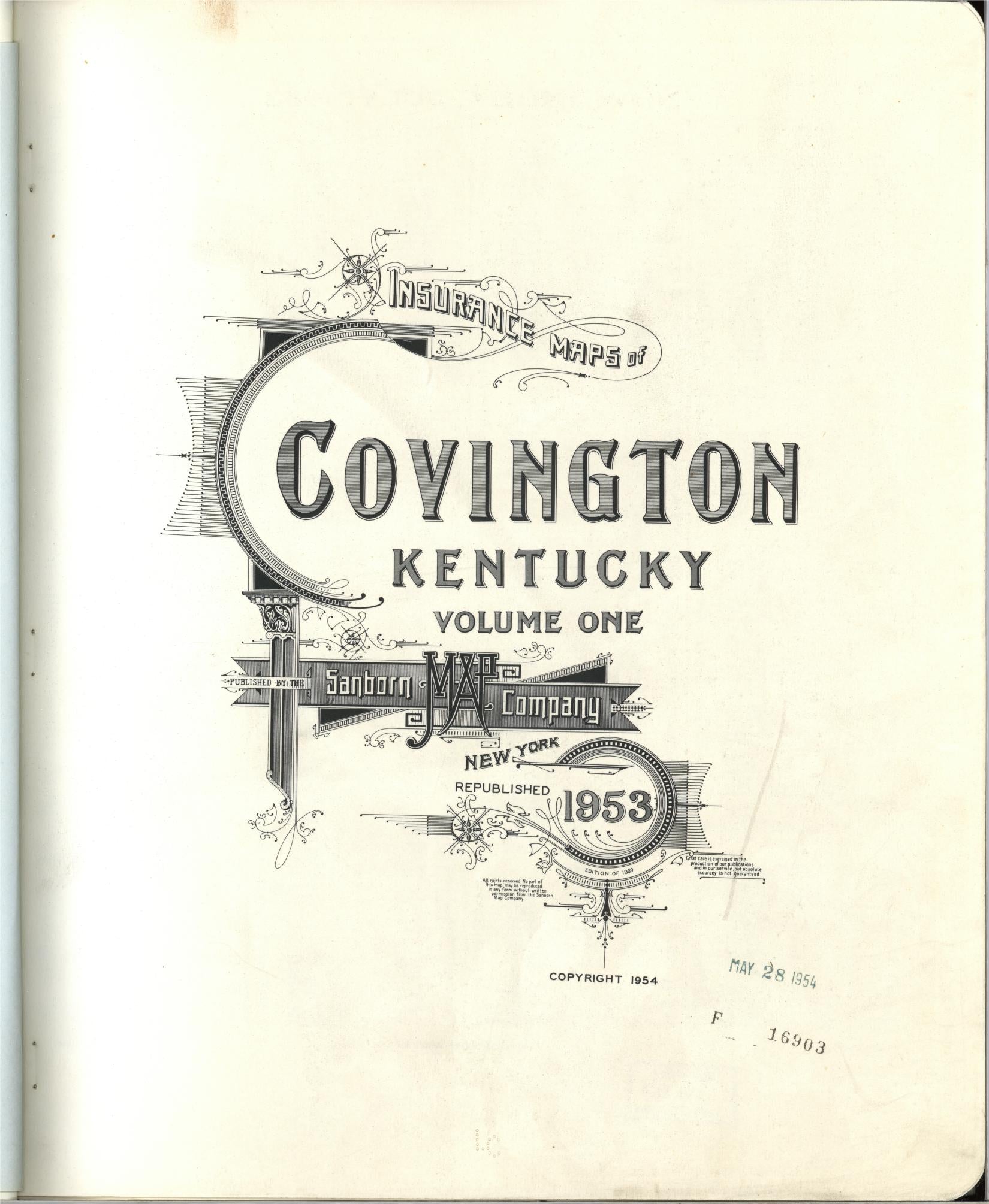 Sanborn Fire Insurance Map from Covington, Kenton County, Kentucky (1954), Sheet #0001 - Complete Map Set gallery image, historic Sanborn map, vintage wall art, Kentucky Kentucky