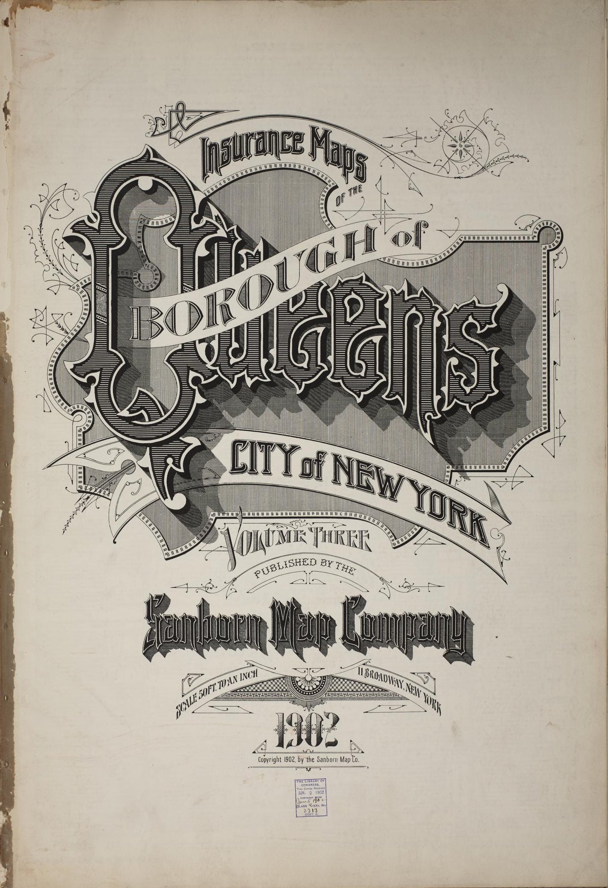 Sanborn Fire Insurance Map from Queens, Queens County, New York (1902), Sheet #0001 - Historic Sanborn Fire Insurance Map Print, vintage old map wall art, antique decor, genealogy gift, New York New York map