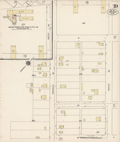Sanborn Fire Insurance Map from Chehalis, Lewis County, Washington (1912), Sheet #0019 - Complete Map Set gallery image, historic Sanborn map, vintage wall art, Washington Washington