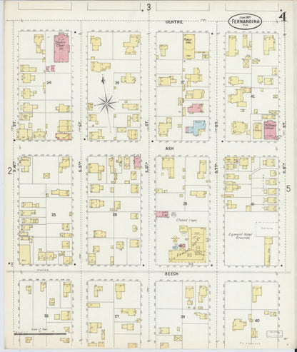 Sanborn Fire Insurance Map from Fernandina, Nassau County, Florida (1897), Sheet #0004 - Complete Map Set gallery image, historic Sanborn map, vintage wall art, Florida Florida