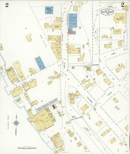 Sanborn Fire Insurance Map from Cathlamet, Wahkiakum County, Washington (1929), Sheet #0002 - Complete Map Set gallery image, historic Sanborn map, vintage wall art, Washington Washington
