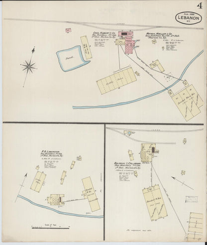 Sanborn Fire Insurance Map from Lebanon, Marion County, Kentucky (1886), Sheet #0004 - Complete Map Set gallery image, historic Sanborn map, vintage wall art, Kentucky Kentucky