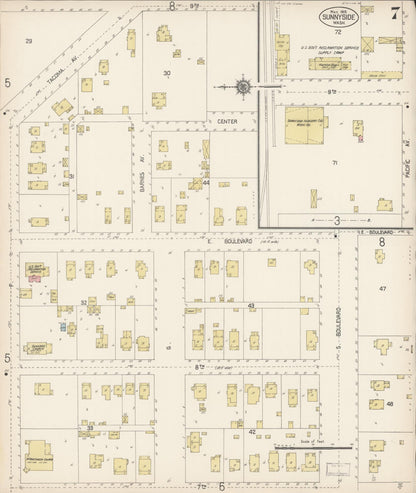 Sanborn Fire Insurance Map from Sunnyside, Yakima County, Washington (1915), Sheet #0007 - Complete Map Set gallery image, historic Sanborn map, vintage wall art, Washington Washington