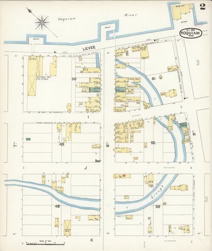 Sanborn Fire Insurance Map from Hoquiam, Grays Harbor County, Washington (1894), Sheet #0002 - Complete Map Set gallery image, historic Sanborn map, vintage wall art, Washington Washington