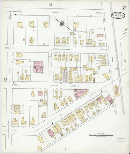 Sanborn Fire Insurance Map from Riverton, Burlington County, New Jersey (1919), Sheet #0002 - Complete Map Set gallery image, historic Sanborn map, vintage wall art, New Jersey New Jersey