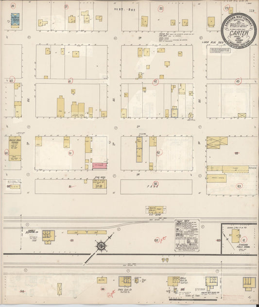 Sanborn Fire Insurance Map from Carter, Chouteau County, Montana (1929), Sheet #0001 - Historic Sanborn Fire Insurance Map Print, vintage old map wall art, antique decor, genealogy gift, Montana Montana map